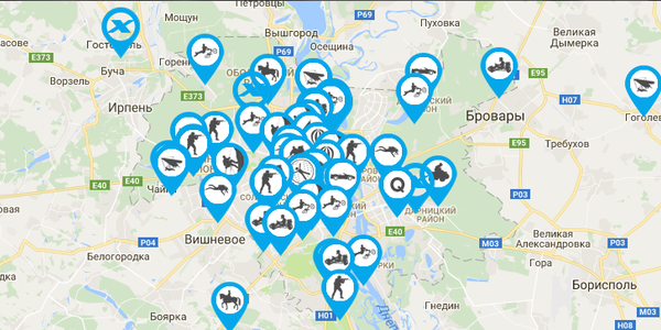 З’явилась карта для столичних екстрималів