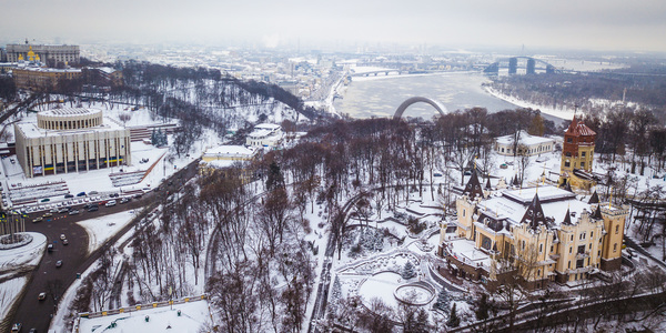 Засніжений Київ показали з квадрокоптеру [фото]
