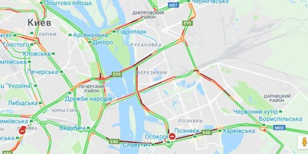 Південний міст став у величезному заторі