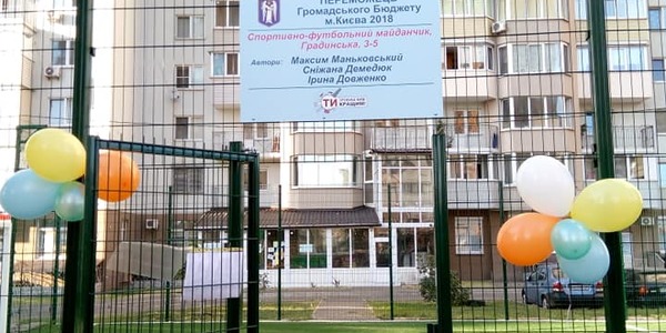 На Троєщині завдяки Громадському бюджету відкрили футбольний майданчик
