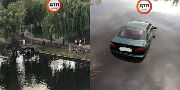 На Березняках водій пролетів через пляж та втопив машину в озері