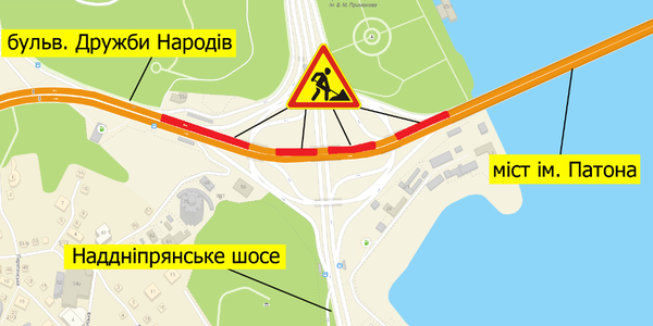 Вночі на під'їзді до мосту Патона частково обмежать рух