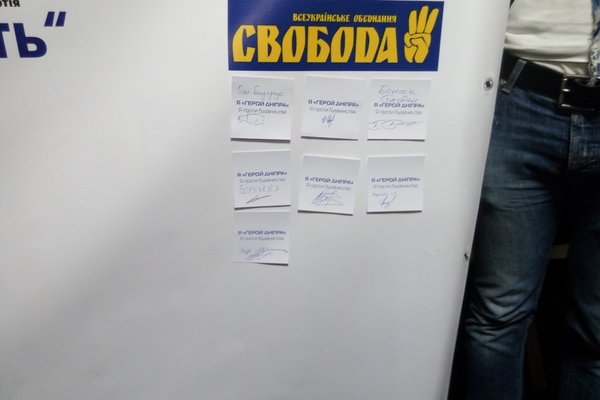"Свободівці" виразили найбільшу підтримку противникам забудови