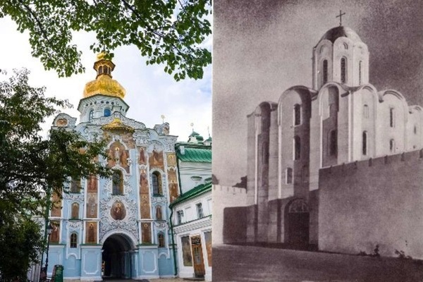 Троїцька Надбрамна церква Києво-Печерської лаври. Церкву побудував в 1106 році князь Микола Святоша – перший чернець із роду Рюриковичів. Храм славиться унікальною колекцією барокових розписів.