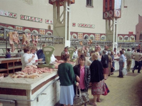 М'ясний відділ Бессарабки, кінець 1980-х років