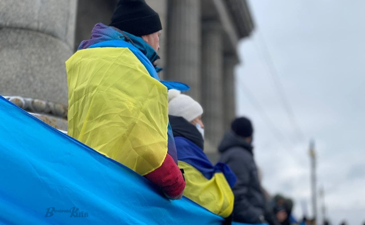 Володимир Бондаренко привітав киян з Днем Соборності України. Фото: Даша Гришина