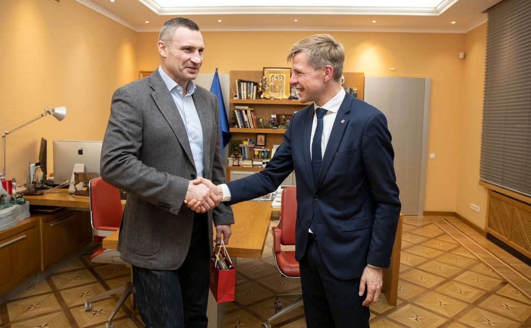 Мер Києва Віталій Кличко зустрівся з мером Вільнюса Реміґіюсом Шимашюсом. Фото: КМДА
