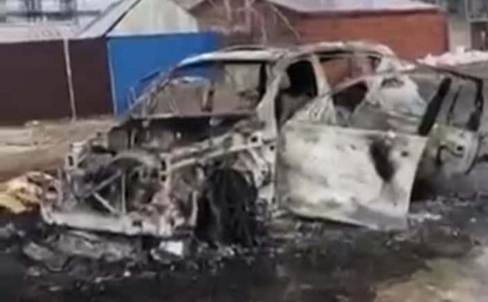 Розстріляне авто у Ворзелі Фото: Київська обласна прокуратура