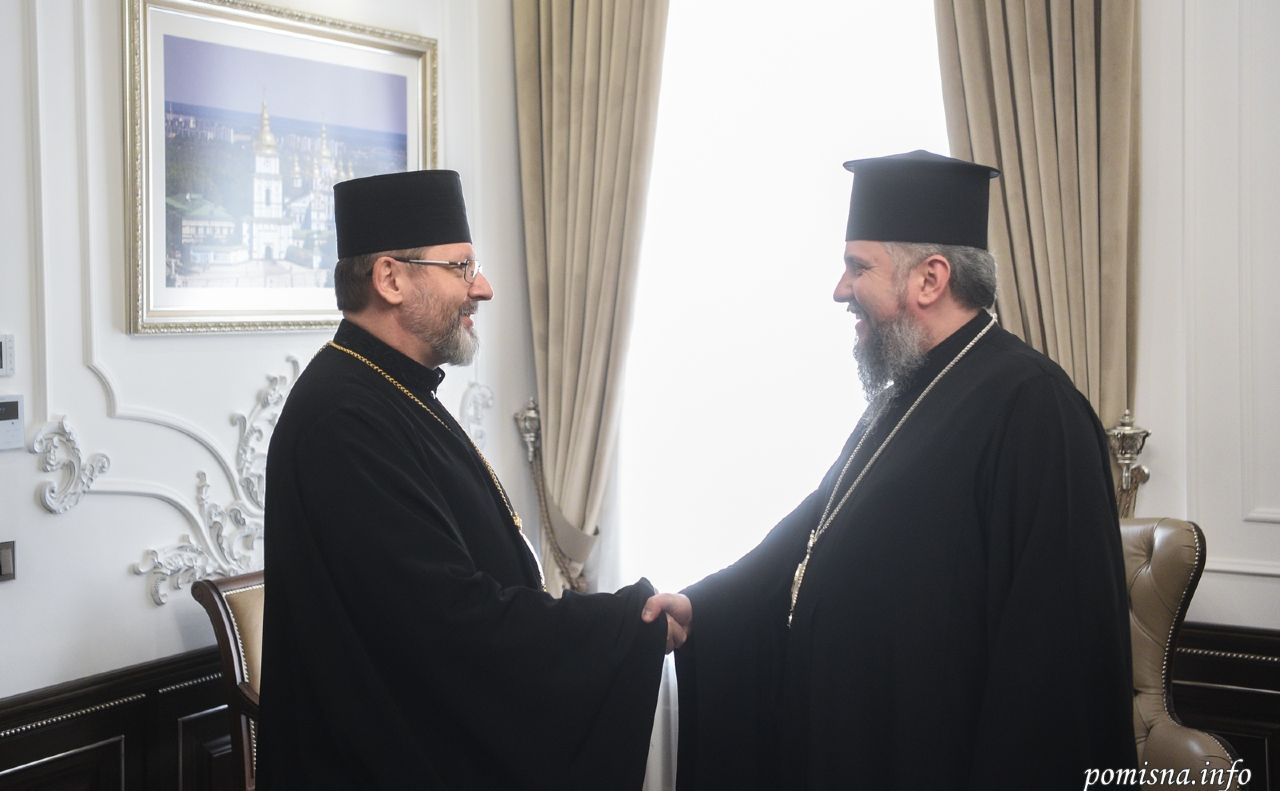 Святослав Шевчук та Епіфаній зустрілися у Митрополичому домі. Фото: пресслужба ПЦУ
