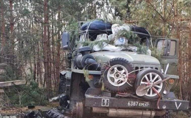 Розбита техніка російських мародерів. Фото: Генштаб ЗСУ