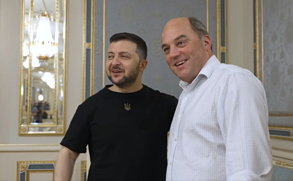 Бен Воллес зустрівся з Президентом України Володимиром Зеленським. Скріншот відео.