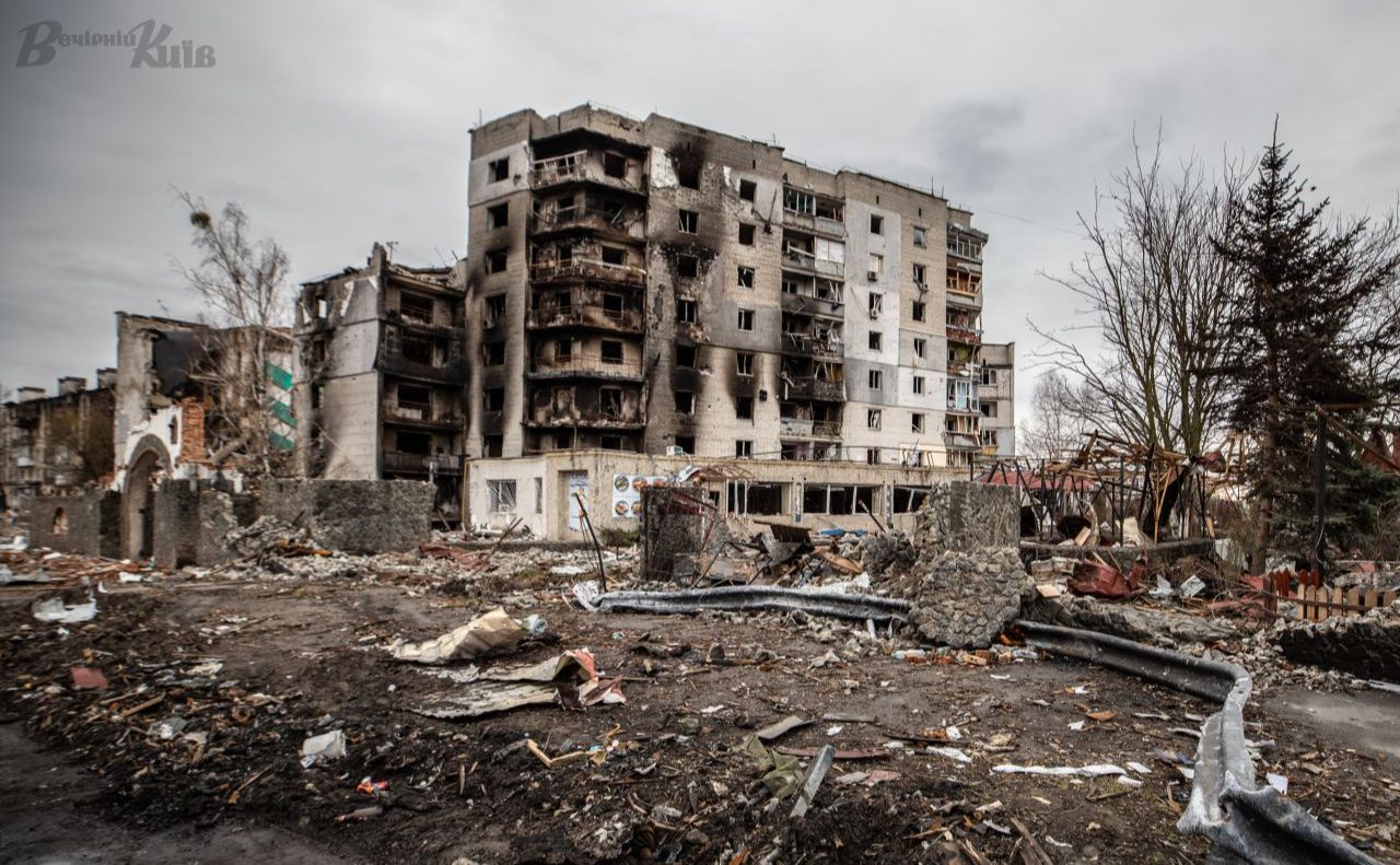 Бородянка показали світові ЗМІ, як місто, розбомблене росіянами у перші дні «спецоперації». Фото: Борис Корпусенко