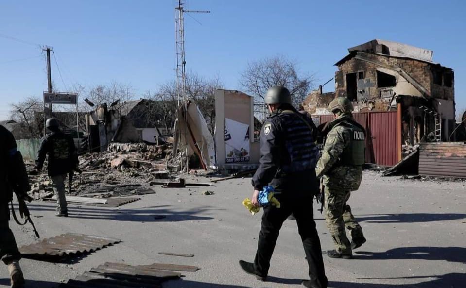 Так виглядав у березні звільнений Макарів. Фото: Нацполіція