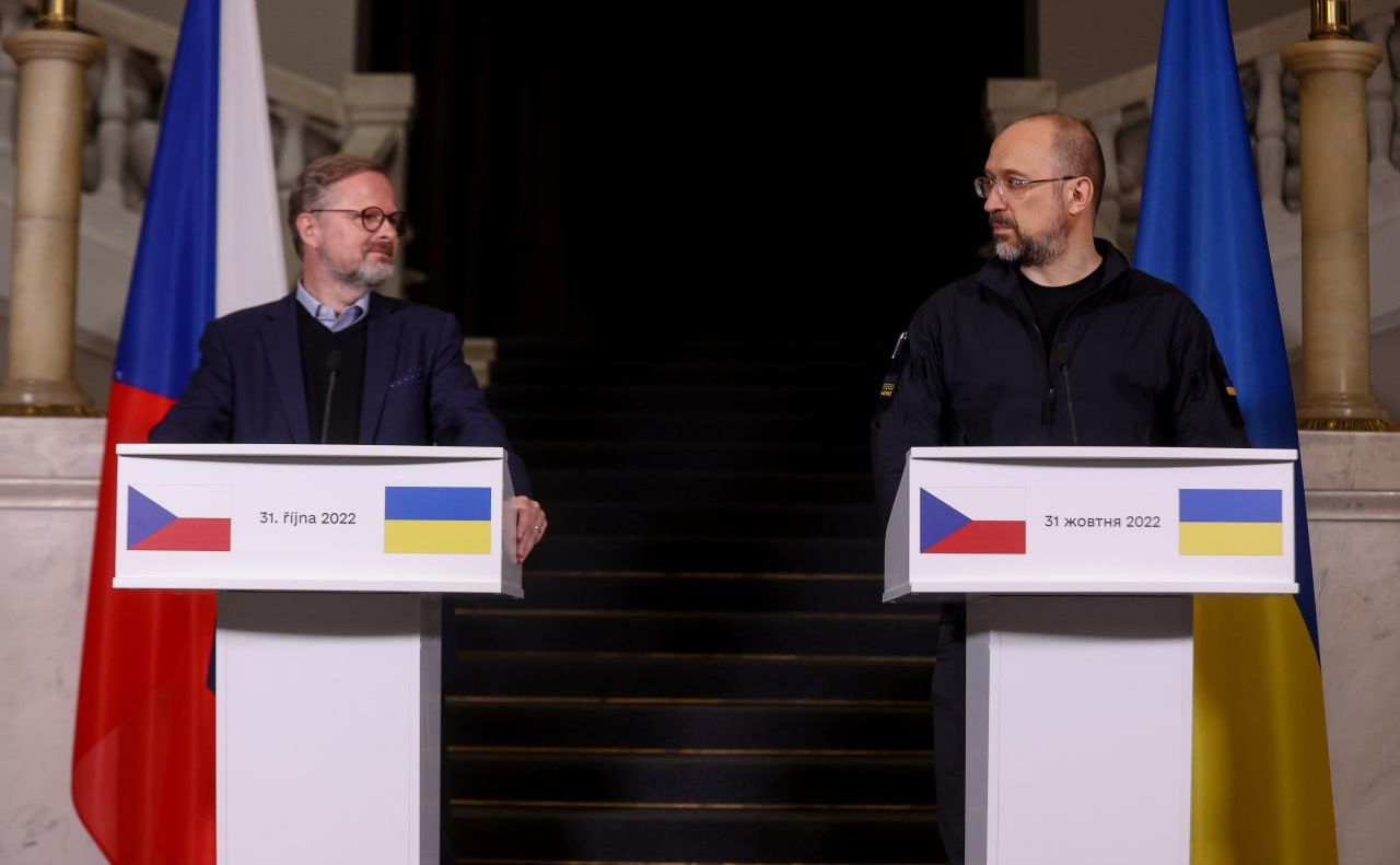Прем’єр-міністр Чехії Петр Фіала та прем’єр-міністр України Денис Шмигаль. Фото: Денис Шмигаль
