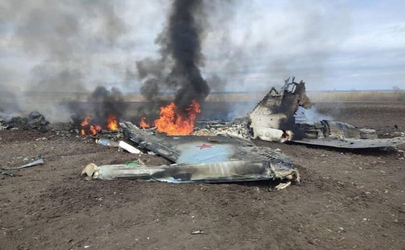 Збитий російський штурмовик Су-25. Фото ілюстративне: з відкритих джерел