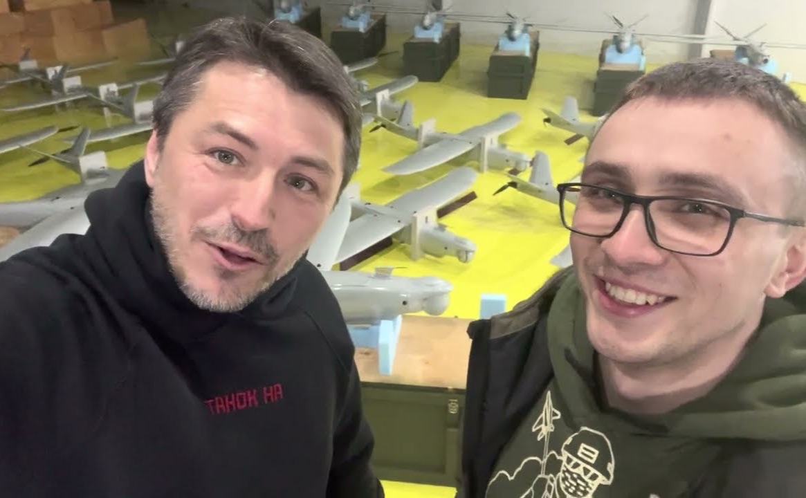 Сергій Притула та Сергій Стерненко купили 142 дрони. Скрін з відео Притули