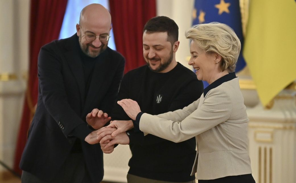 Президент України та керівництво ЄС на саміті «Україна — ЄС» у Києві 3 лютого 2023 року. Фото: ОП