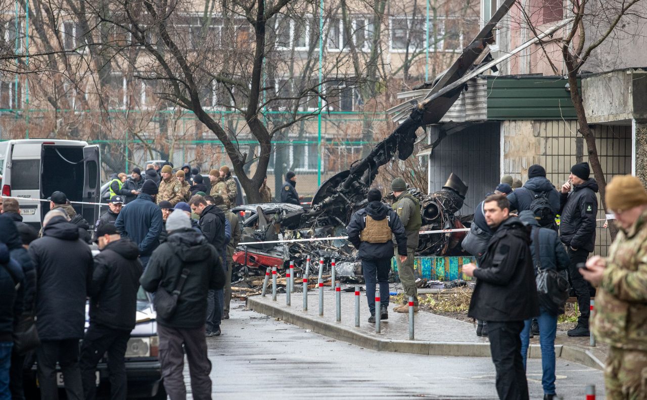 Наслідки авіакатастрофи у Броварах, 18 січня 2023 рік. Фото: Олексій Самсонов