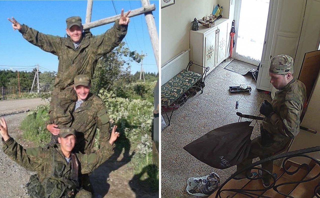 Російські воєнні злочинці обібрали 18 помешкань місцевих мешканців. Колаж: Даша Гришина
