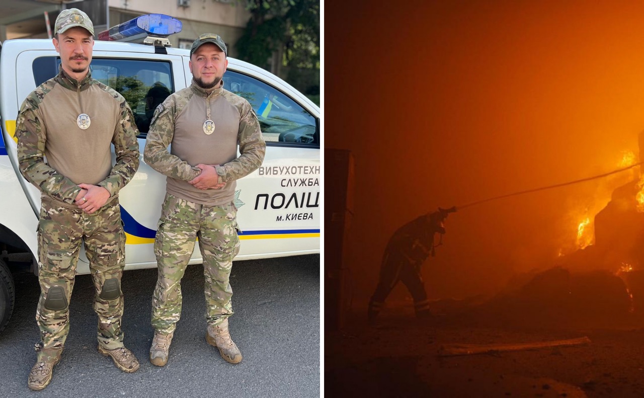 Ризикуючи життям, правоохоронці пройшли крізь задимлення й вогонь та винесли боєприпас. Колаж: Даша Гришина