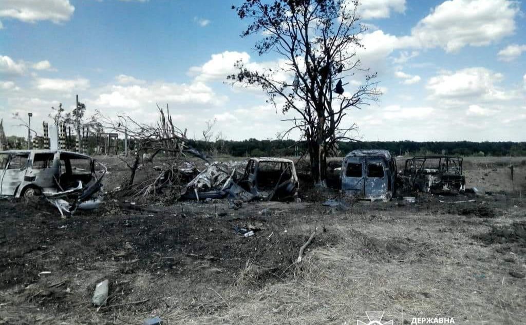 Спалена російська техніка на Донбасі. Фото: Генштаб