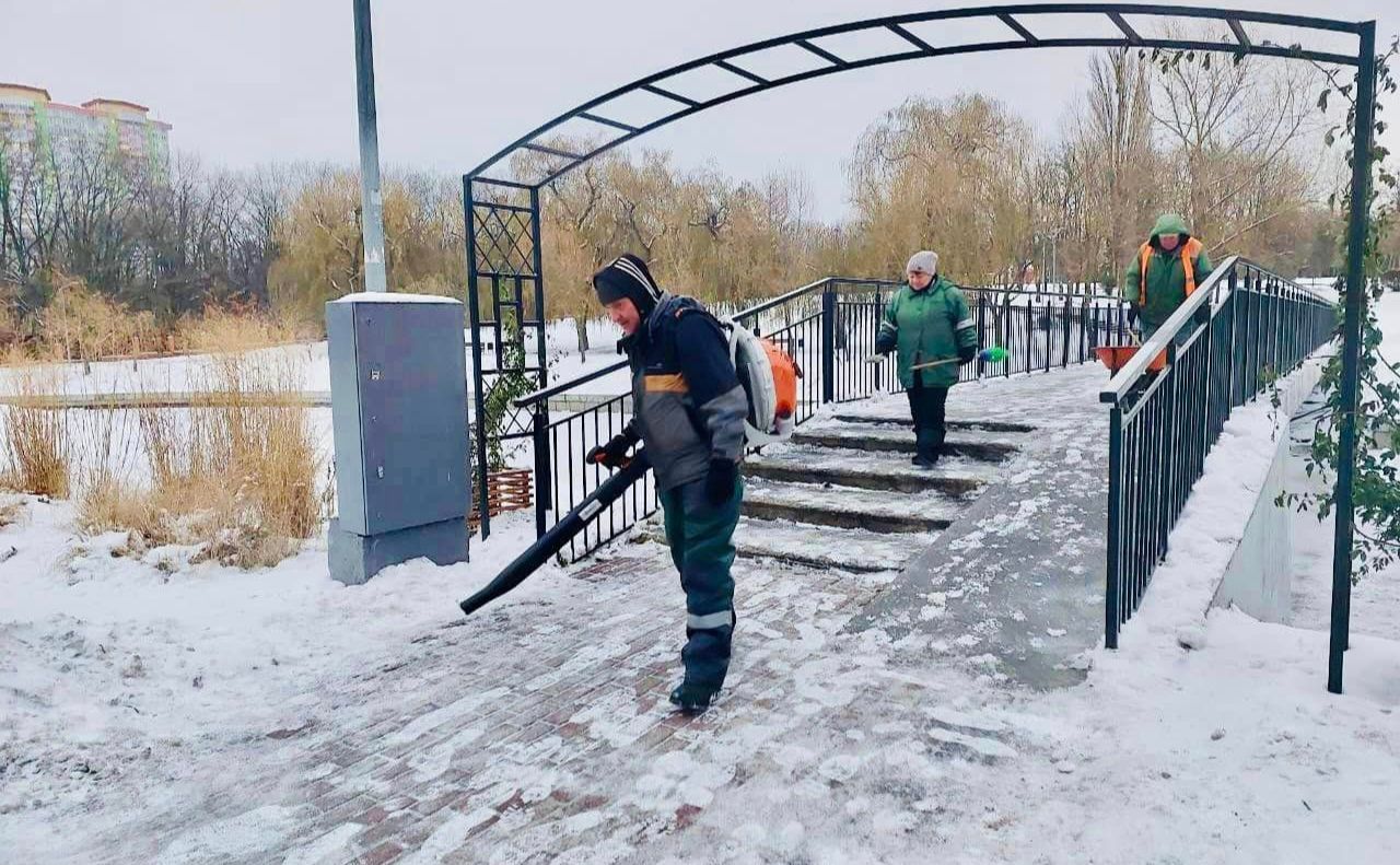 Метод проти ожеледиці. Фото: Київзеленбуд