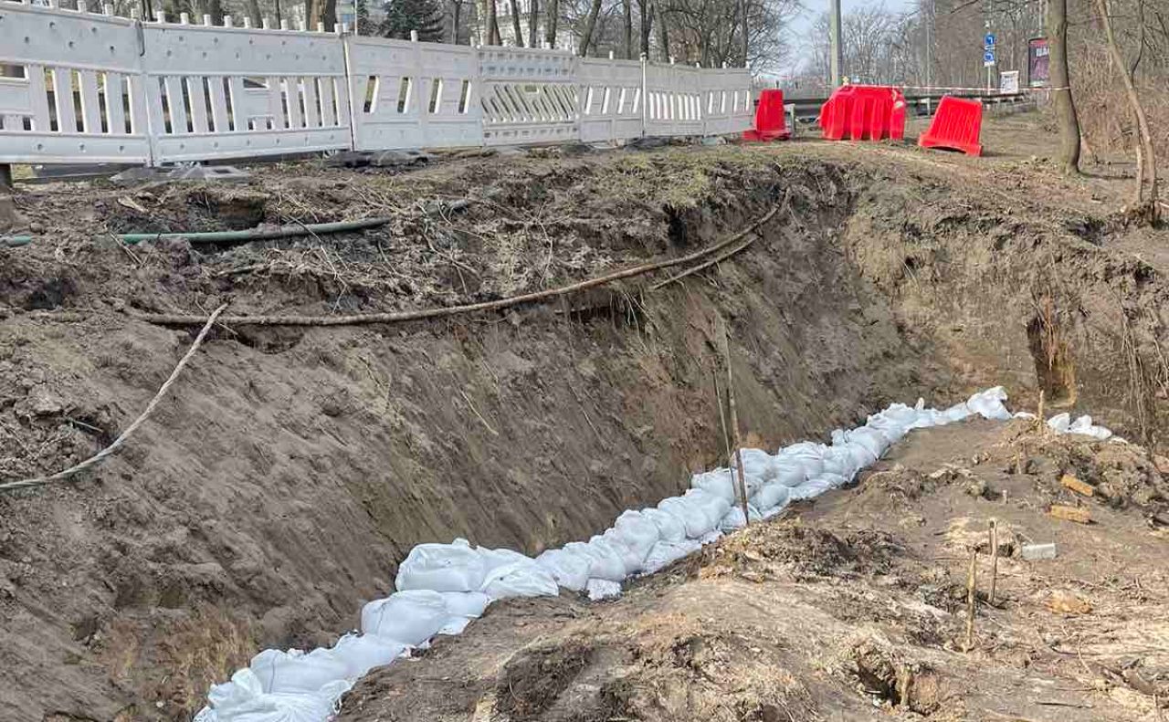 Зсув на Дніпровському узвозі. Фото: СУППР