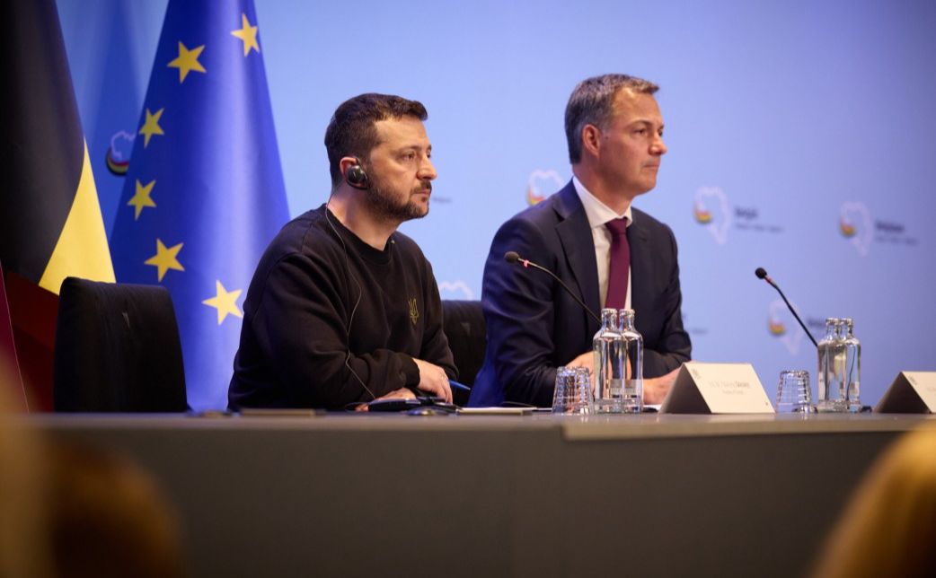 Зеленський і Александр Де Кроо під час спільної пресконференції у Брюсселі. Фото: Офіс Президента