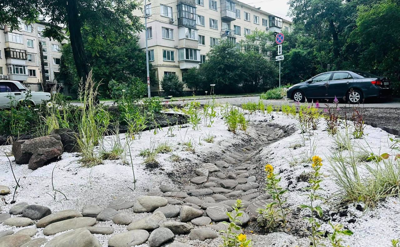 Незвична клумба у сквері на вул. Воскресенській. Фото: КП УЗН Дніпровського району