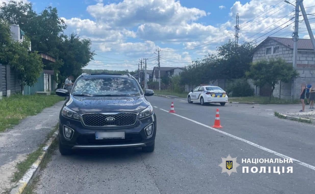 Автомобіль, у якому підірвав себе невідомий. Фото: поліція Києва