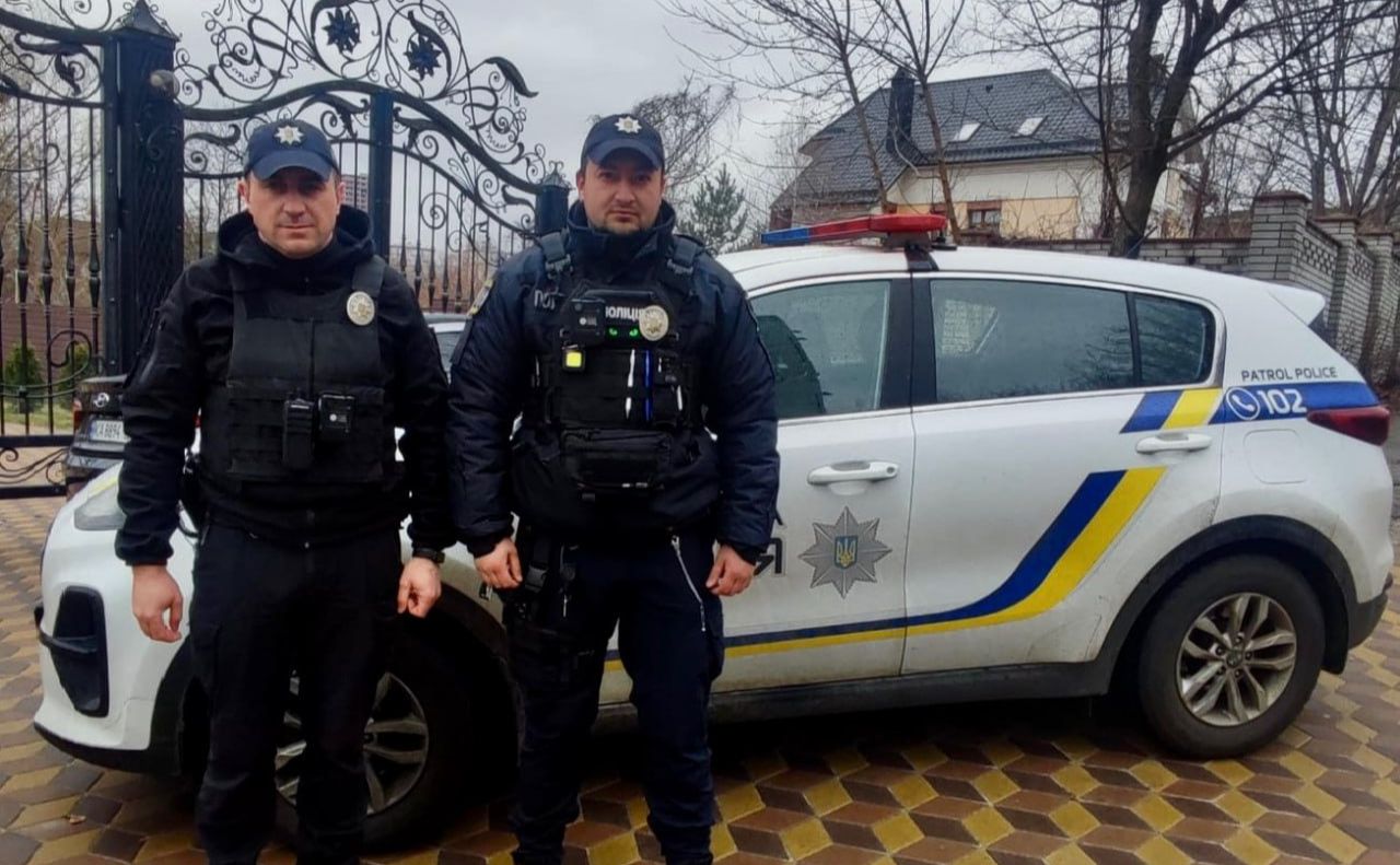 Напарники Олександр Тьомкін та Ігор Хамлай. Фото: Патрульна поліція Києва
