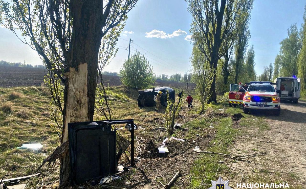 На місці ДТП. Фото: поліція Київщини