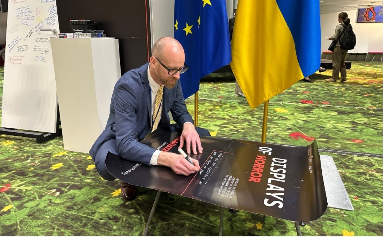Ондржей Коларж на відкритті виставки. Фото: Національний музей історії України у Другій світовій війні