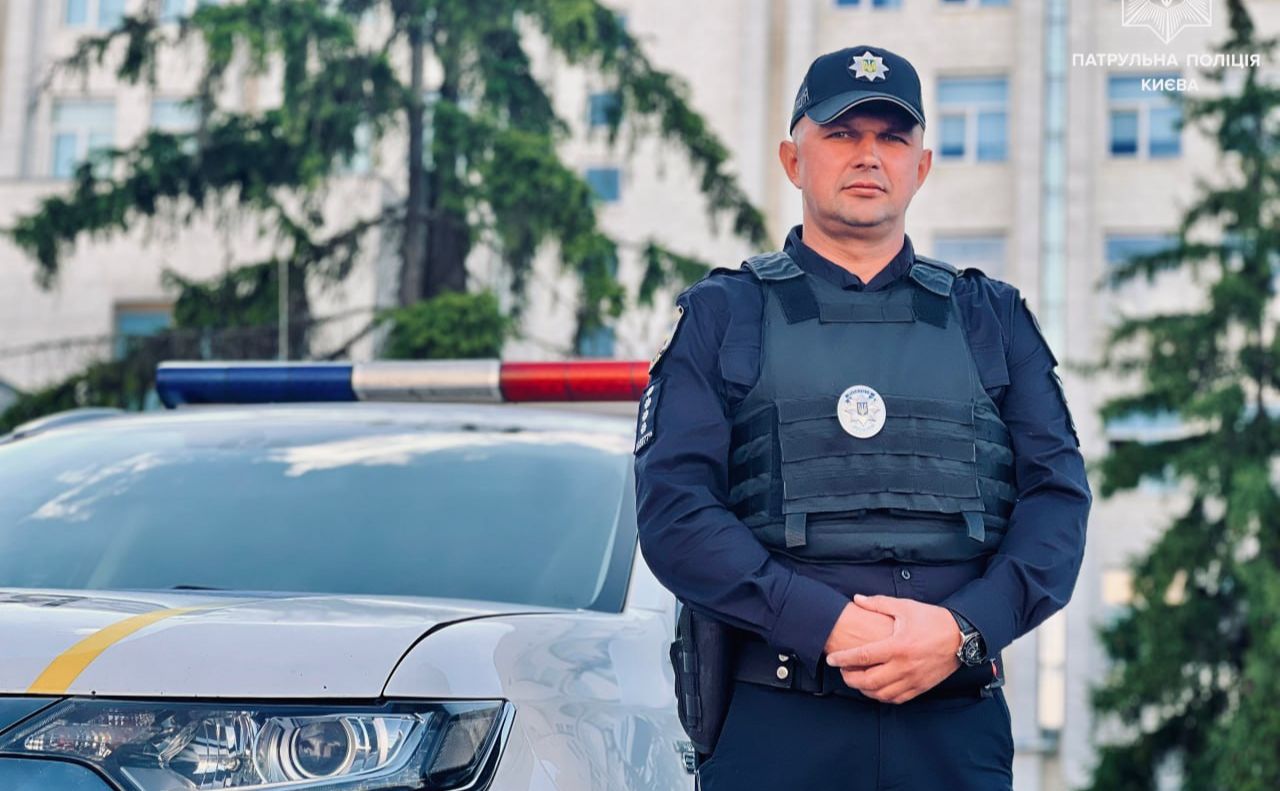 Патрульний Дмитро Целуйко. Фото: патрульна поліція Києва