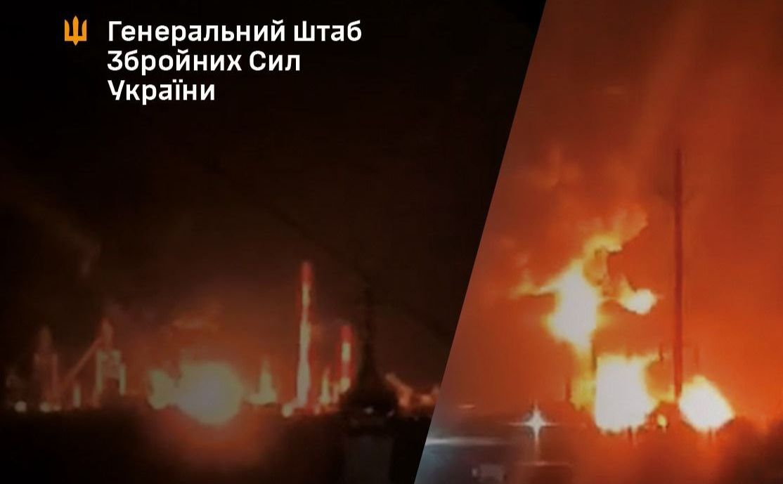 Ураження Краснодарського та Сизранського НПЗ підтвердили в Генштабі. Фото: Генштаб ЗСУ (ТГ)