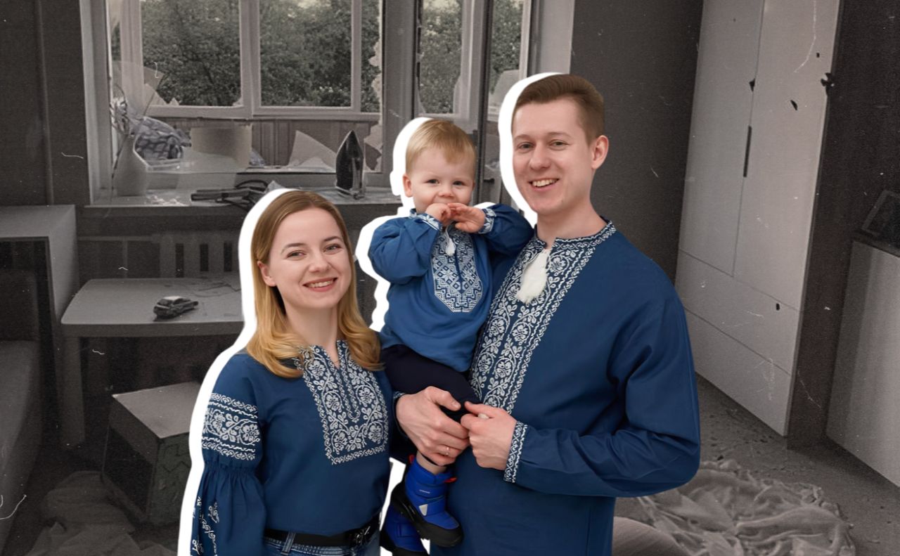 Родина о.Михайла Крамара мешкає у багатоповерхівці у Вишгороді. Колаж: «Вечірній Київ»