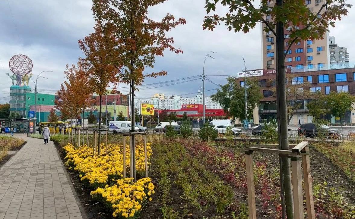 Новий сквер у Києві на Оболоні. Фото: Київзеленбуд