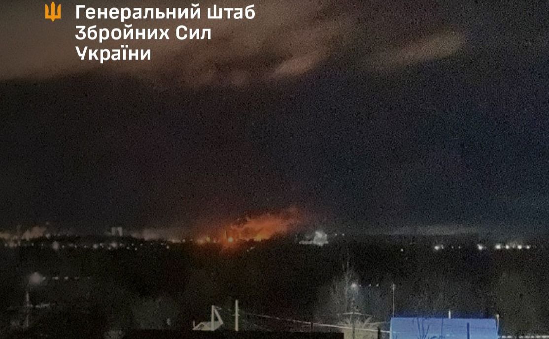 Пожежа на об’єкті на росії після ураження. Фото: Генштаб