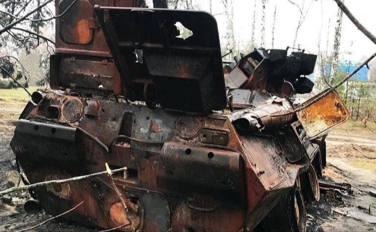 Спалена техніка ворога. Ілюстративне фото Генштабу