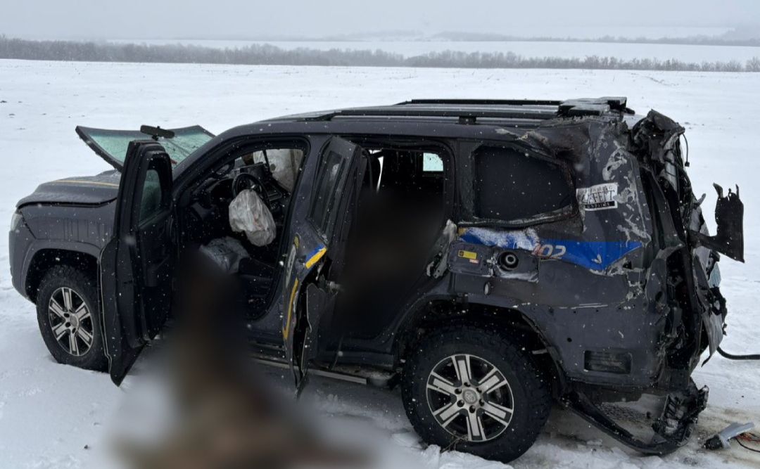 Авто, в якому були поліцейські з «Білого янгола». Фото: МВС