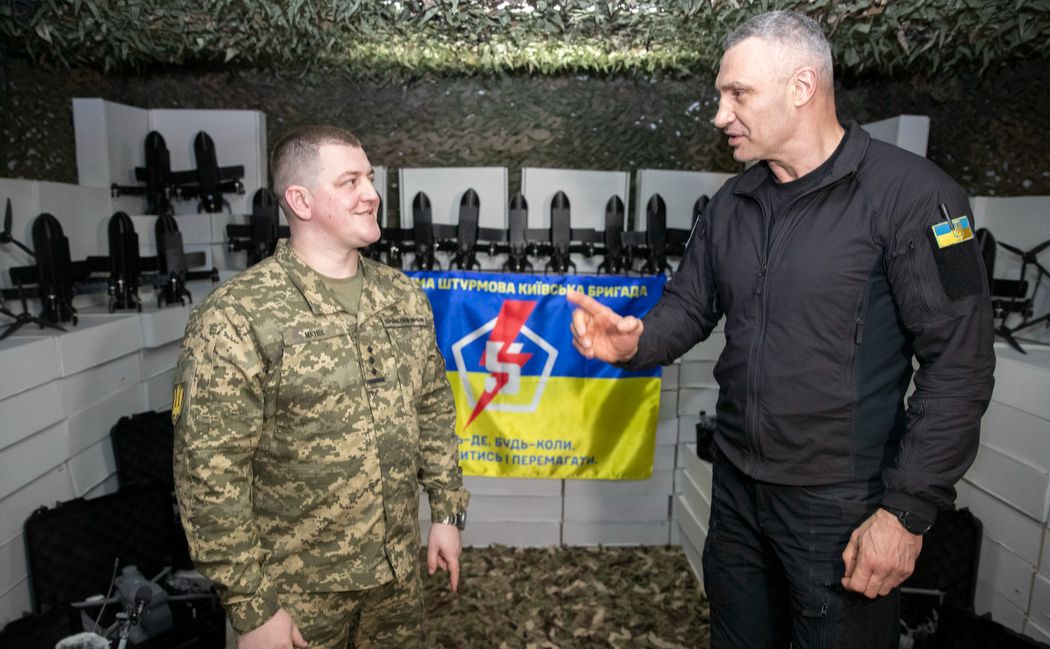 Серед переданих безпілотників — дрони-перехоплювачі. Фото: пресслужба Кличка