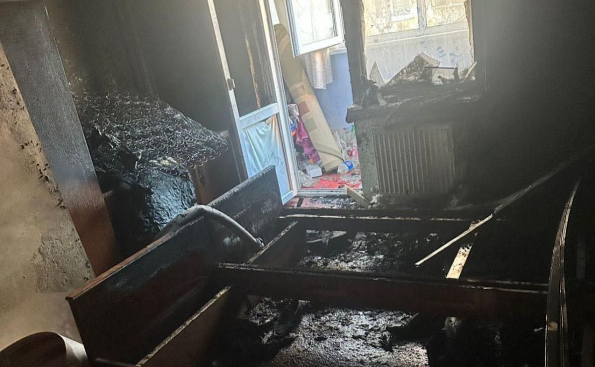 Згоріле лежко. Фото: поліція Київської області