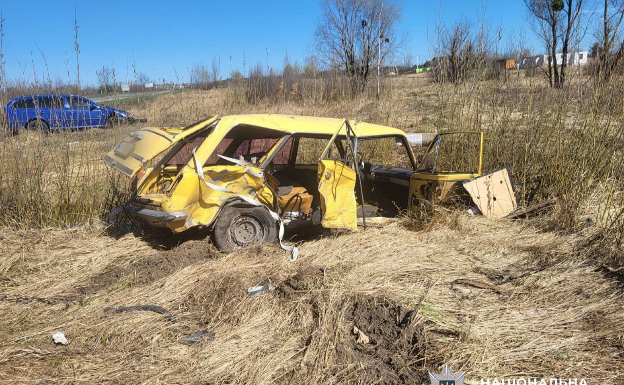 Одне з постраждалих в ДТП авто. Фото: Поліція Київщини