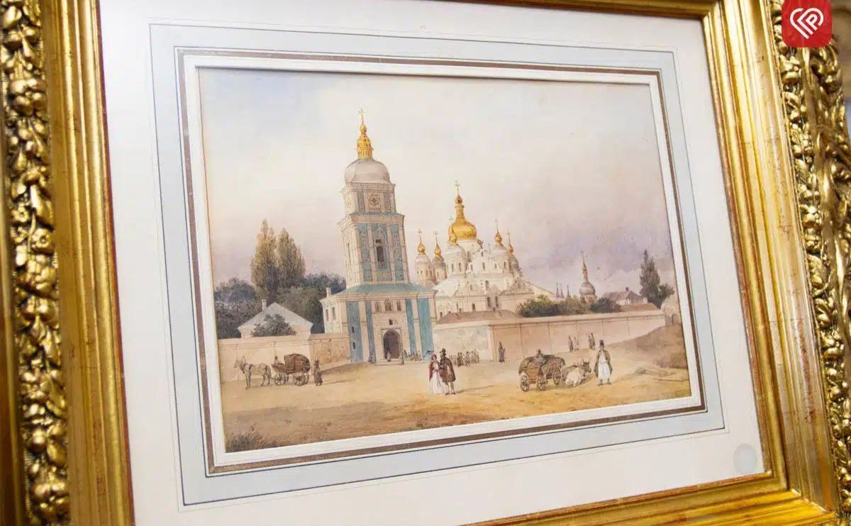 Акварль Т.Шевченка «Михайлівський Золотоверхий монастир у Києві». Фото: Олена Калінович