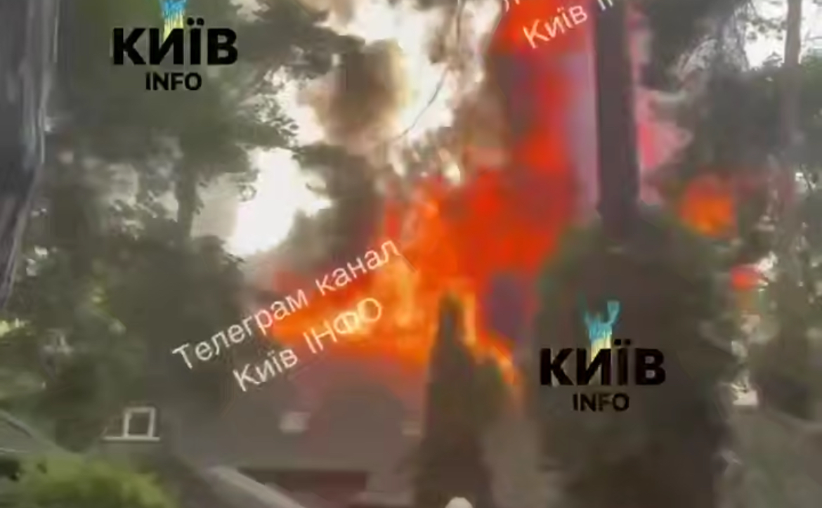 Пожежа у ресторані. Скрин з відео ТГ Київ інфо