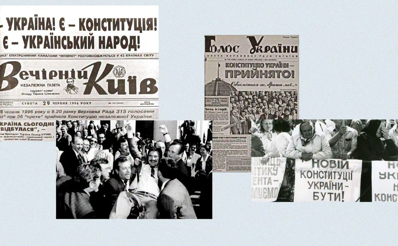 Перші шпальти «Вечірнього Києва» та «Голосу України» у червні 1996 року