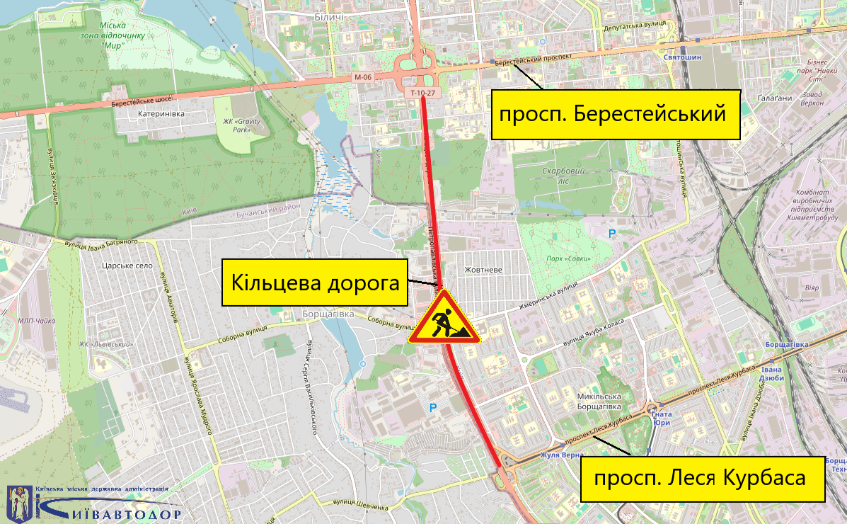 Схема об’їзду від КП «Київавтодор»