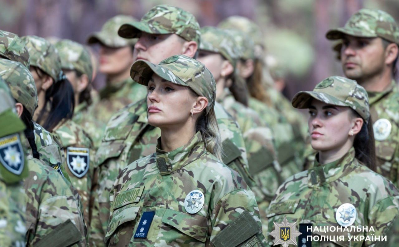 Патрульні під час завершення курсу підготовки на Київщині. Фото: Національна поліція України