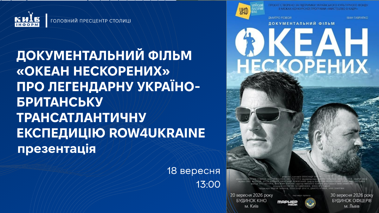 Анонс. У Києві презентують документальний фільм про трансатлантичну експедицію Row4Ukraine