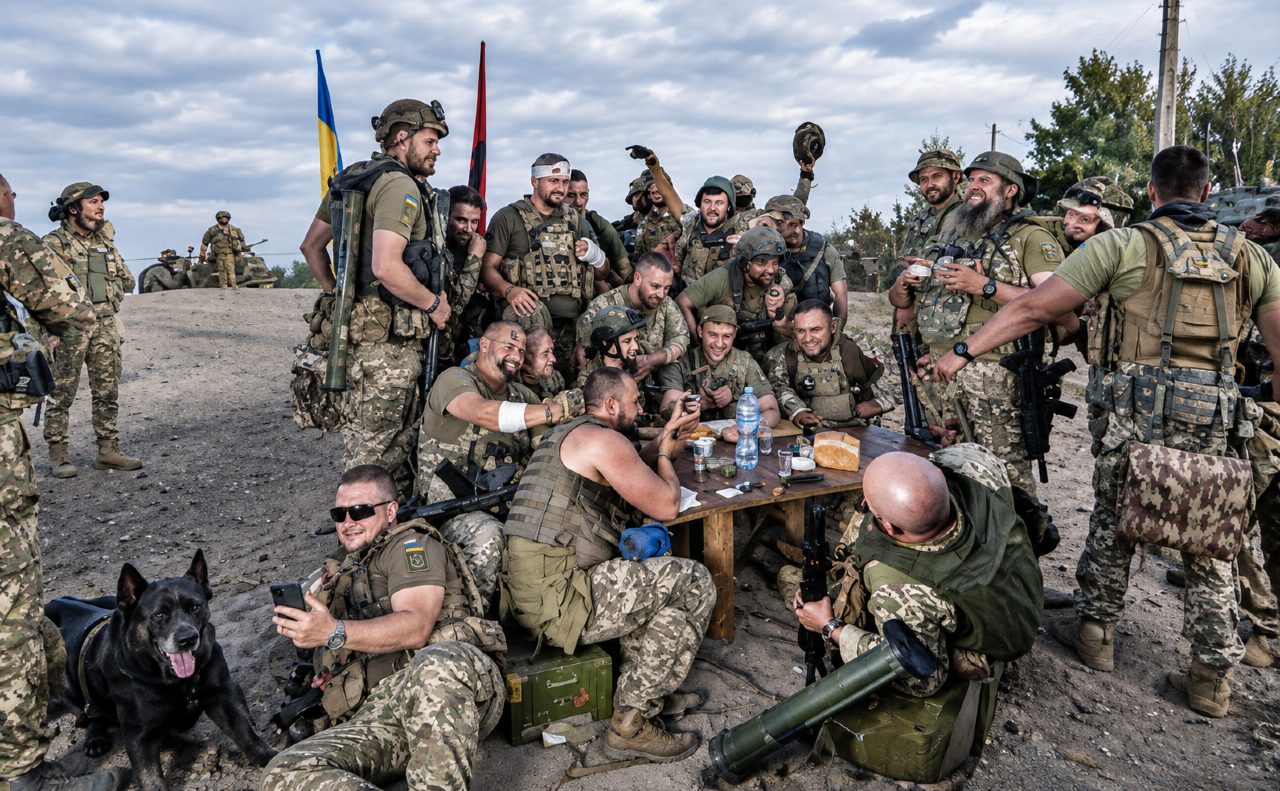Фото Емеріка Луіссе «Здалеку чую відповідь козаків», оброблене за допомогою ШІ